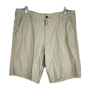 Swiss Tech Men's Chino Shorts Waist 36 Tan Sand Khaki Solid Flat Front